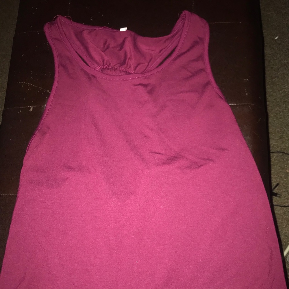 Maroon open back tank top